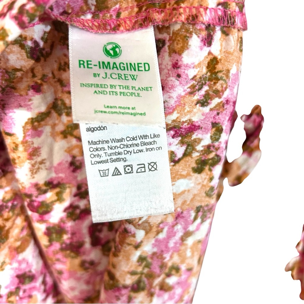 J.Crew 2X Smocked puff-sleeve midi dress faded floral cottage‎ core preppy fem - Picture 13 of 17
